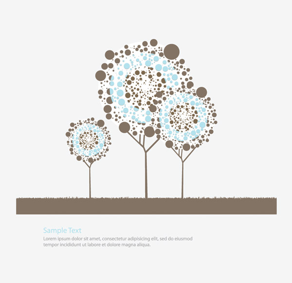 free vector Lovely trees vector flowers